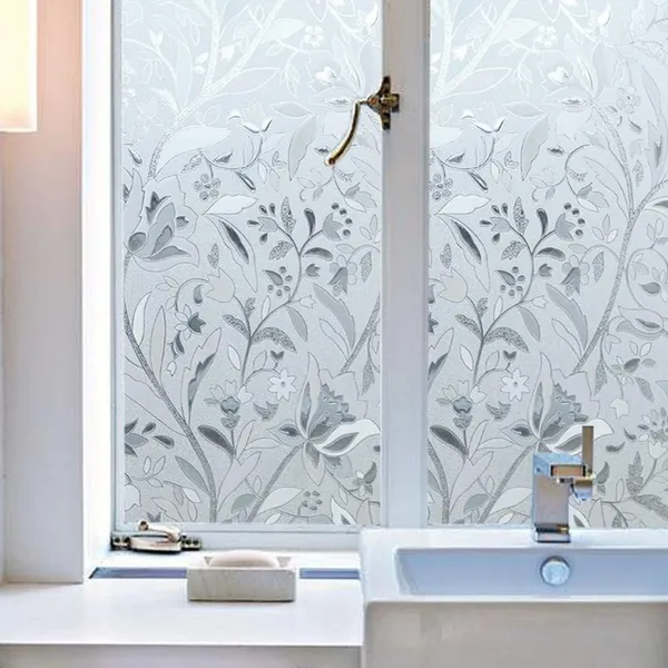Wisdom_Window_Glass_Decorative_Frosted_Film_Heat_Control_Film_Self_Adhesive_Window_Frosted_Film_12_X_48_Glass_Flower_Frosted