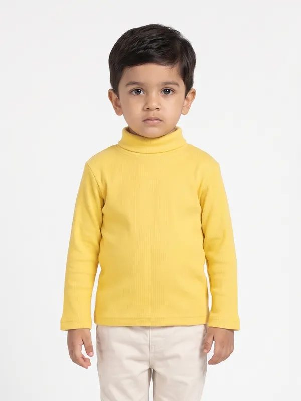 Unisex_Organic_Cotton_Full_Sleeve_Turtle_Neck__T-Shirt_-_Yellow