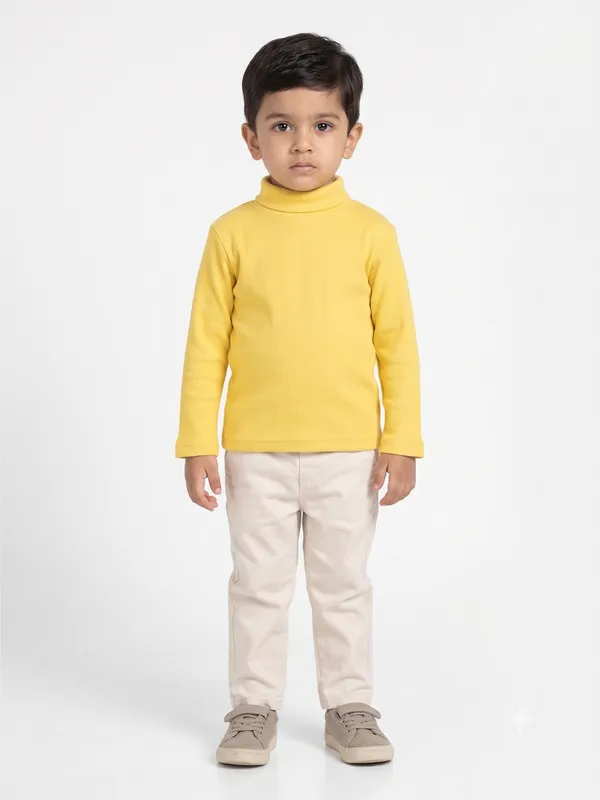 Unisex_Organic_Cotton_Full_Sleeve_Turtle_Neck__T-Shirt_-_Yellow
