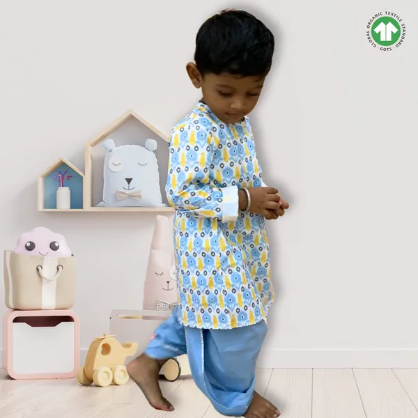 Boys_Organic_Cotton_Printed_Kurta_&_Dhoti_Set_-_Light_Blue