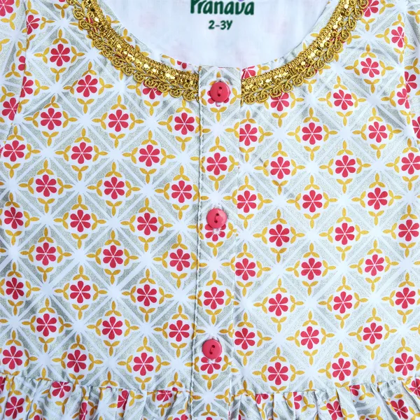 Girls_Organic_Cotton_Ethnic_Printed_Top_&_Salwar-White_&_Red