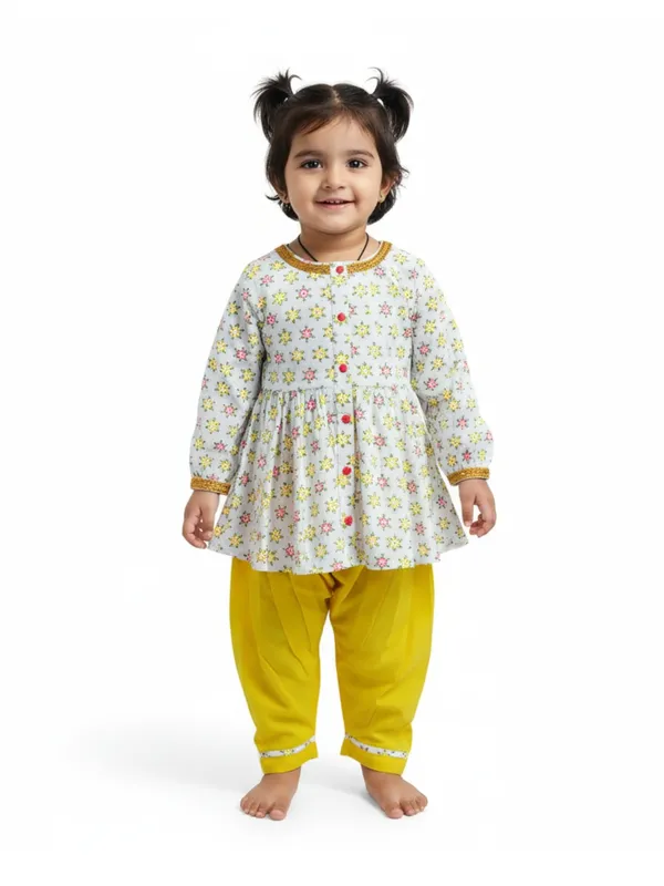 Girls_Organic_Cotton_Rangoli_Printed_Top_&_Salwar_-_White