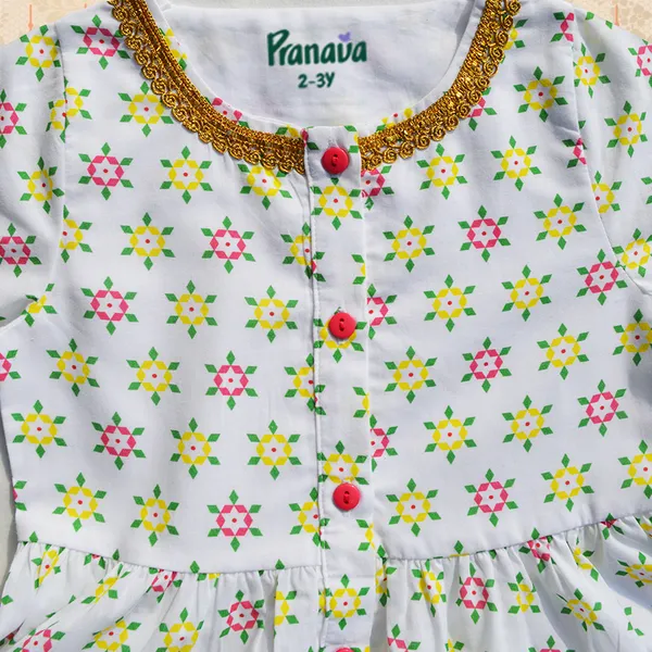 Girls_Organic_Cotton_Rangoli_Printed_Top_&_Salwar_-_White