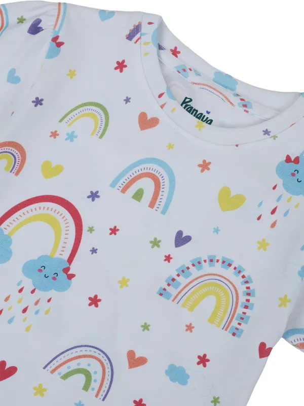 Organic_Cotton_Single_Jersey_Half_Sleeves_Rainbow_All_Over_Print_Top_White