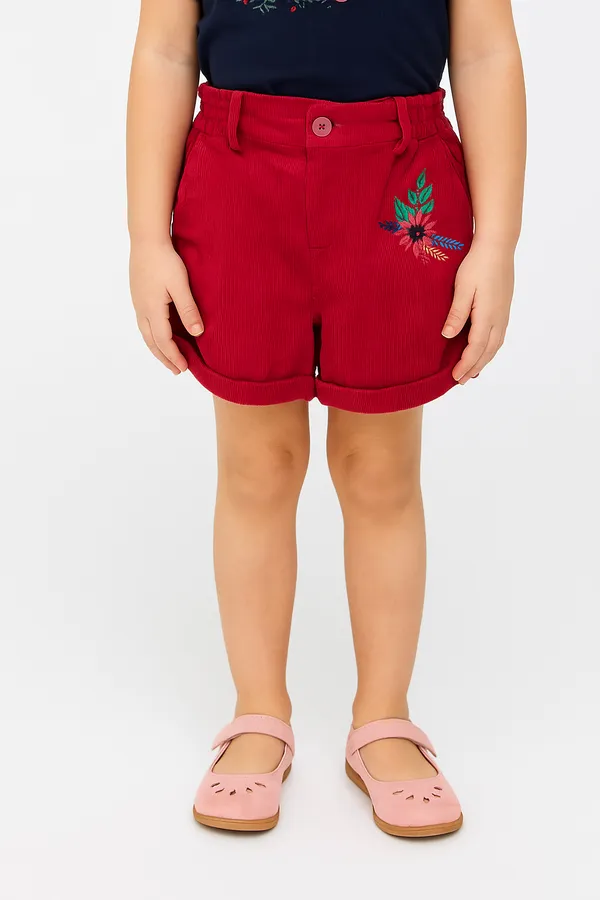 Girls_Organic_Cotton_Corduroy_Shorts_With_Floral_Embroidery_Comfortable_Summer_Wear
