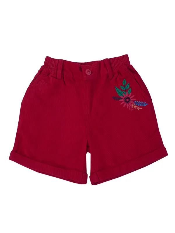 Girls_Organic_Cotton_Corduroy_Shorts_With_Floral_Embroidery_Comfortable_Summer_Wear