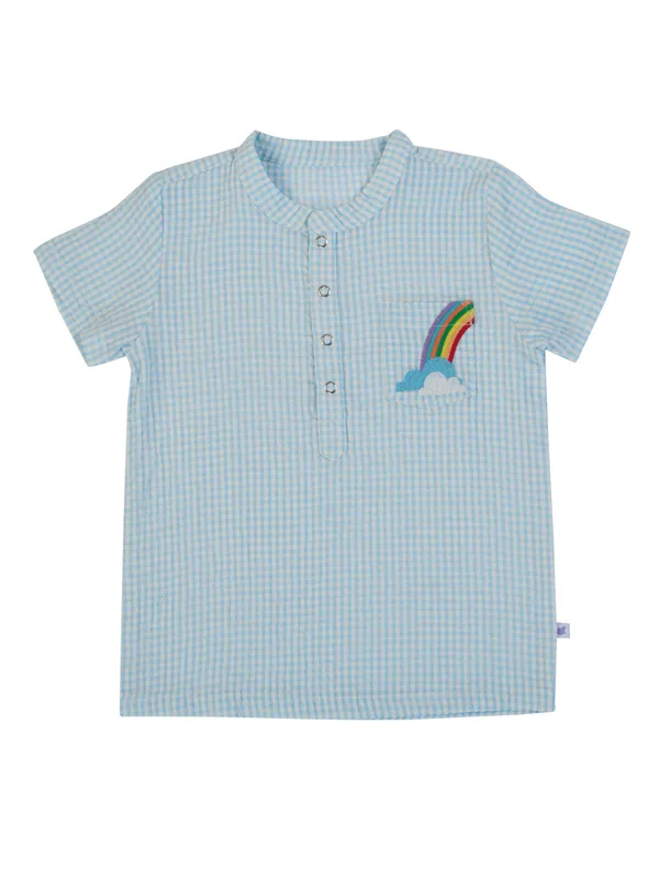 Boys_Aqua_Checks_Organic_Cotton_Gingham_Co_Ord_Set_Short_Sleeve_Shirt_And_Shorts