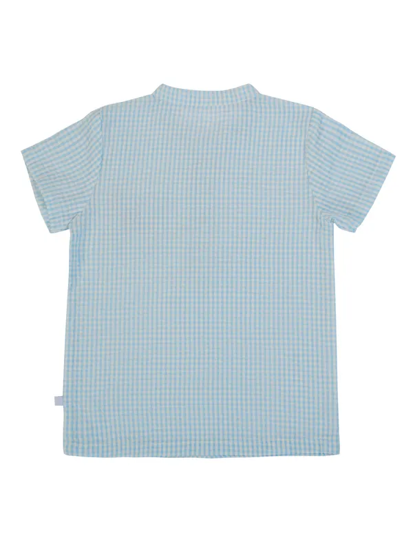 Boys_Aqua_Checks_Organic_Cotton_Gingham_Co_Ord_Set_Short_Sleeve_Shirt_And_Shorts