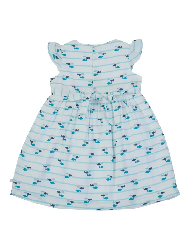 Girls_Sleeveless_Fish_Print_Frock_With_Navy_Bow_Lightweight_Summer_Dress