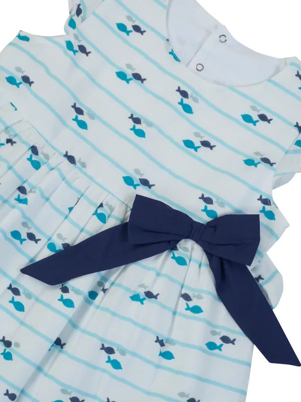 Girls_Sleeveless_Fish_Print_Frock_With_Navy_Bow_Lightweight_Summer_Dress