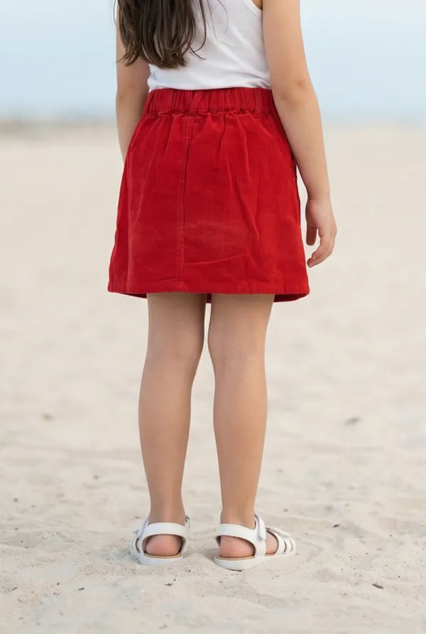 Organic_Cotton_Corduroy_Seaplant_Embroidered_Skirt_Red