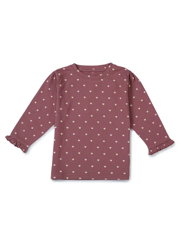 Organic_Cotton_Knits_Full_Sleeve_With_Frill_Hem_Heart_All_Over_Prited_Top_Rhubarb