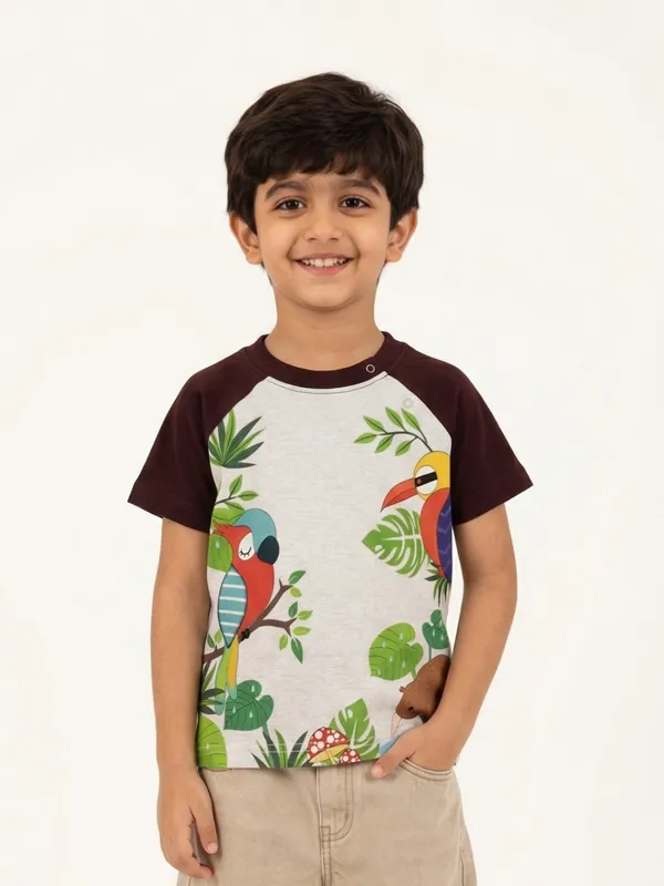 Boys_Organic_Cotton_Single_Jersey_Short_Sleeve_Leafs_And_Bird_Chest_Print_T_Shirt_White