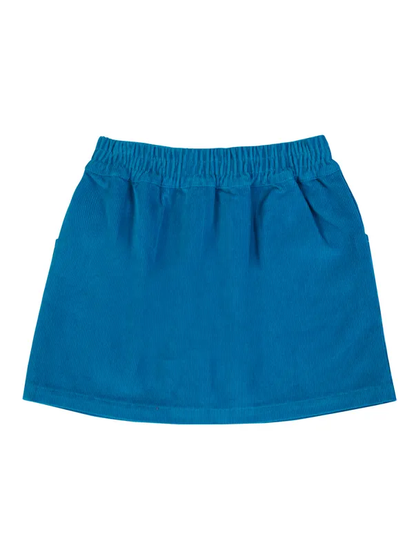 Girls_Organic_Cotton_Corduroy_Skirt,_Blue_Embroidered_Frog_And_Mushroom_Applique