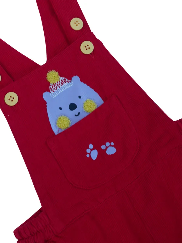Unisex_Organic_Cotton_Corduroy_Dungarees_Soft_Red