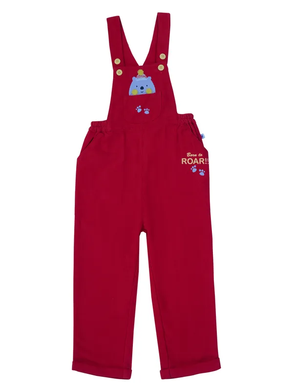 Unisex_Organic_Cotton_Corduroy_Dungarees_Soft_Red