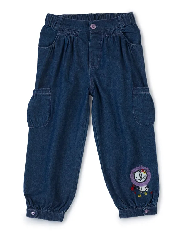 Organic_Cotton_Denim_Cute_Tiger_Applique_Pant_Dark_Blue