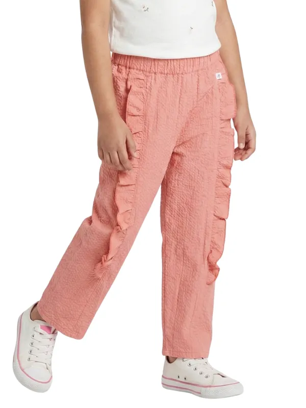 Organic_Cotton_Woven_Solid_Textured_With_Side_Frill_Pant_Peach