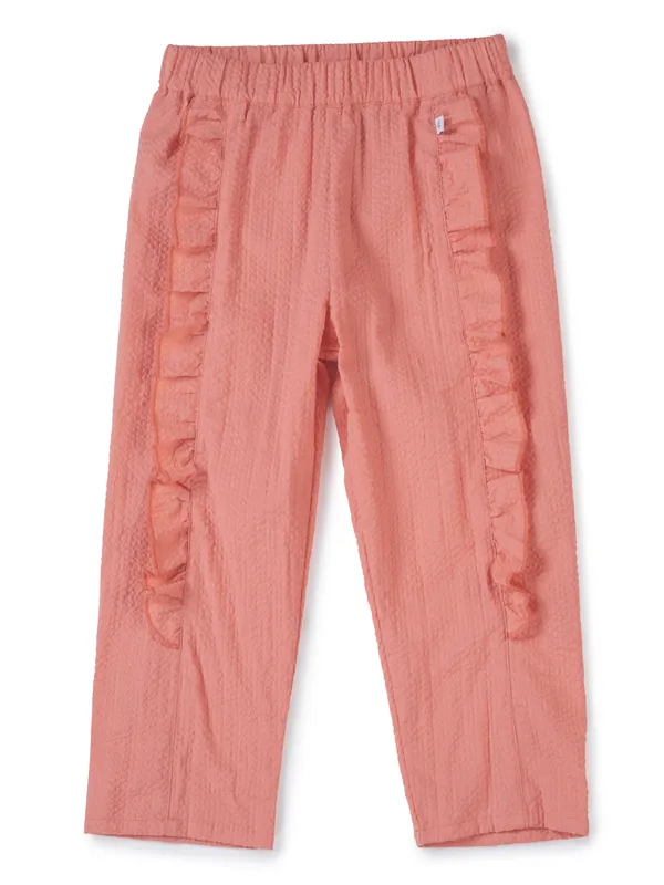 Organic_Cotton_Woven_Solid_Textured_With_Side_Frill_Pant_Peach