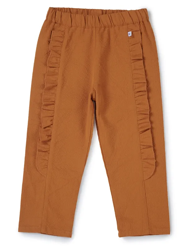 Organic_Cotton_Woven_Solid_Textured_With_Side_Frill_Pant_Marigold