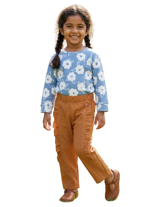 Organic_Cotton_Woven_Solid_Textured_With_Side_Frill_Pant_Marigold