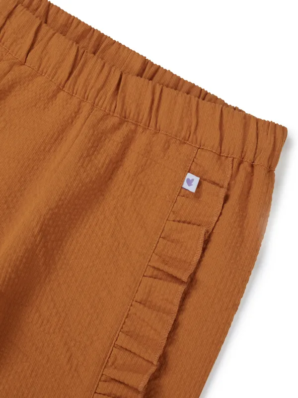 Organic_Cotton_Woven_Solid_Textured_With_Side_Frill_Pant_Marigold