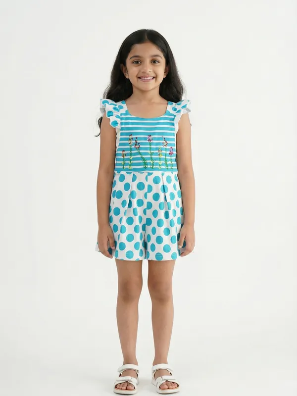 Girls_Organic_Cotton_Interlock_Sleev_Less_Polka_Dots_Print_And_Flower_Embroidered_Dress_Blue