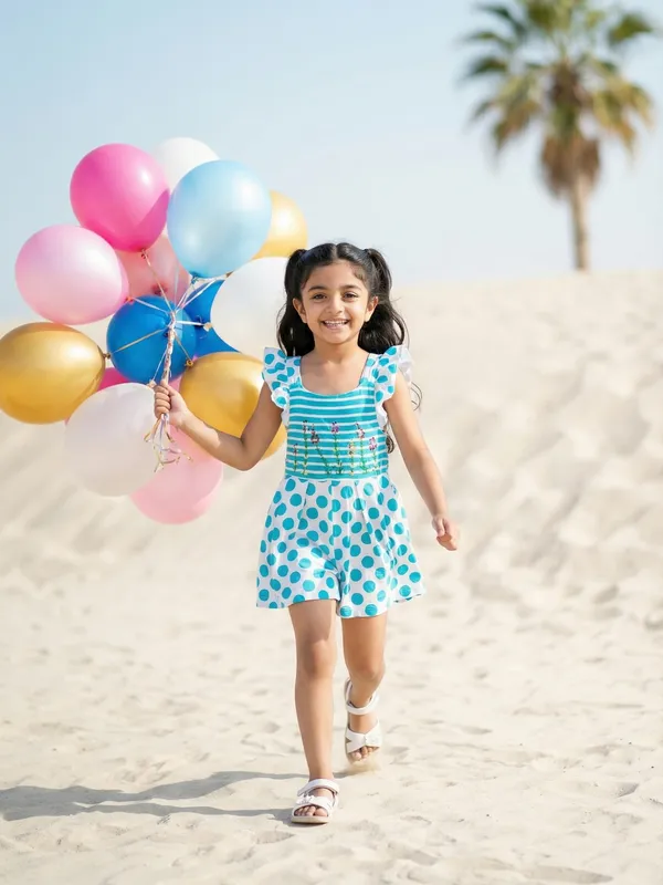 Girls_Organic_Cotton_Interlock_Sleev_Less_Polka_Dots_Print_And_Flower_Embroidered_Dress_Blue