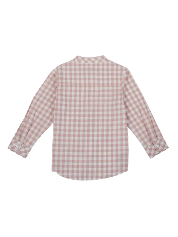 Organic_Cotton_Poplin_Full_Sleeves_Embroidered_Gingham_Check_Shirt_Rose_Pink