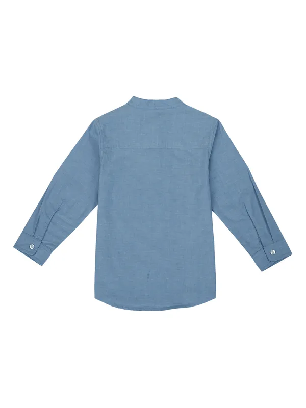 Organic_Cotton_Chambray_Full_Sleeves_Embroidered_Solid_Casual_Shirt_Blue