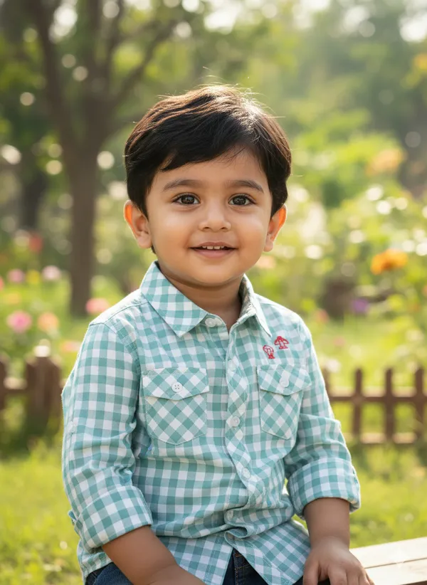 Organic_Cotton_Poplin_Full_Sleeves_Embroidered_Gingham_Check_Shirt_Green