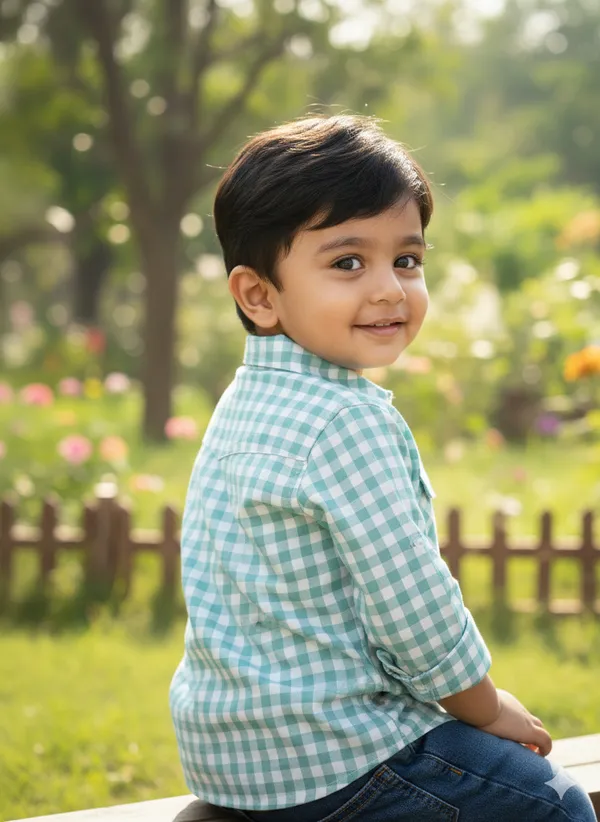 Organic_Cotton_Poplin_Full_Sleeves_Embroidered_Gingham_Check_Shirt_Green