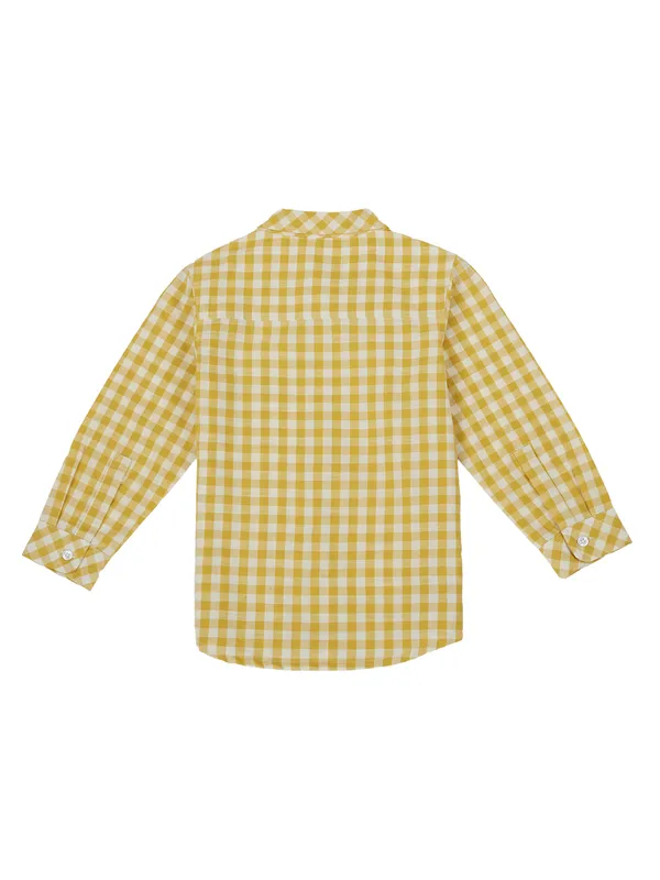 Organic_Cotton_Poplin_Full_Sleeves_Embroidery_On_The_Pocket_Checkered_Shirt_Yellow