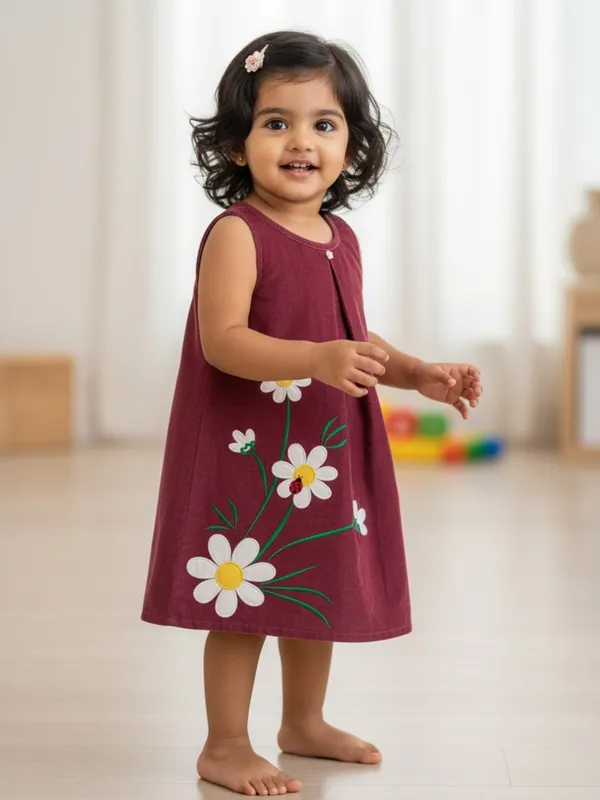 Organic_Cotton_Corduroy_Sleeveless_Floral_Embroidered_A_Line_Dress_Rhubarb_Red