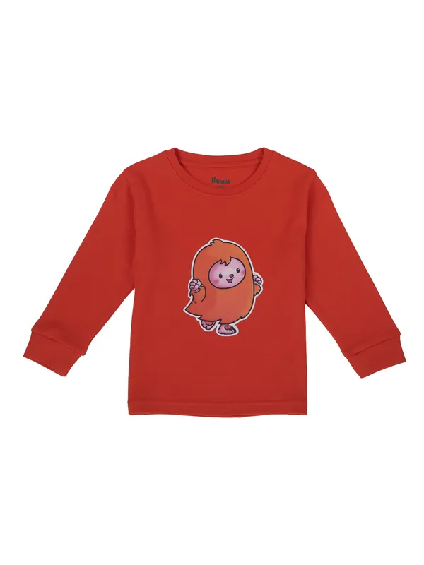 Organic_Cotton_Interlock_Full_Sleeves_Applique_Print_T_Shirt_Orange