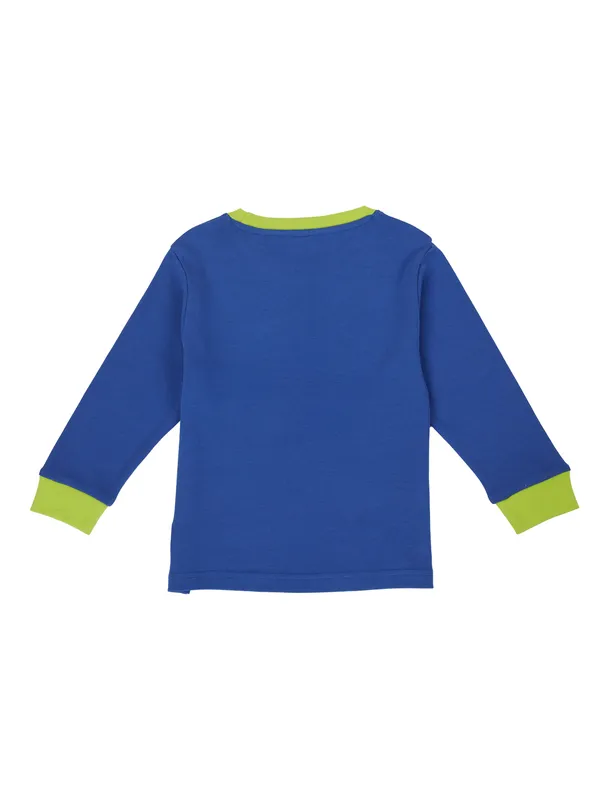 Organic_Cotton_Interlock_Full_Sleeves_Tropical_Print_With_Parrot_Applique_T_Shirt_Blue_Tang