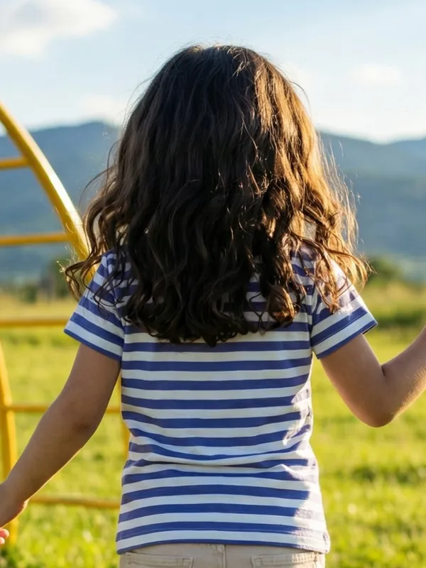 Girls_Organic_Cotton_Interlock_Short_Sleeve_Stripe_And_Elephant_Print_Top_Gold