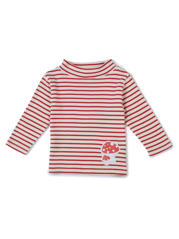 Organic_Cotton_Knits_Full_Sleeve_Mashroom_Digital_Patch_Stripe_Top_Red_And_White