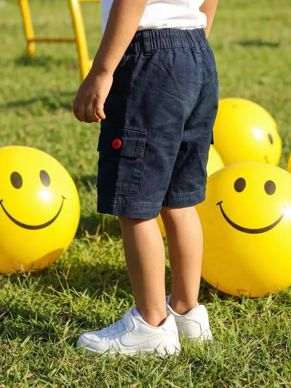 Boys_Organic_Cotton_Rib_Knee_Length_Bus_Applique_Shorts_Navy