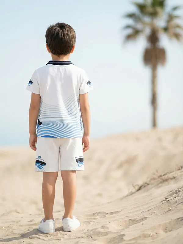 Boys_Organic_Cotton_Pique_Short_Sleeve_Wave_Boat_Chest_Print_And_Tipping_Embroidered_Polo_T_Shirt_And_Shorts_Set_White