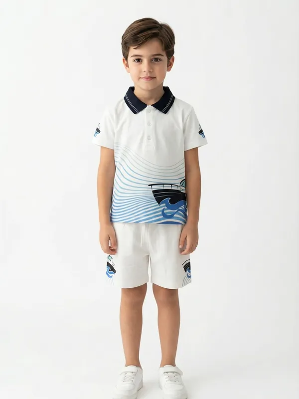 Boys_Organic_Cotton_Pique_Short_Sleeve_Wave_Boat_Chest_Print_And_Tipping_Embroidered_Polo_T_Shirt_And_Shorts_Set_White