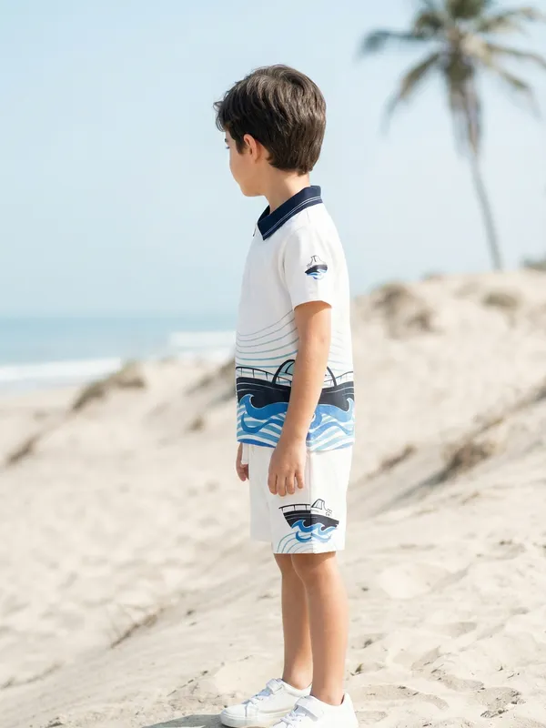 Boys_Organic_Cotton_Pique_Short_Sleeve_Wave_Boat_Chest_Print_And_Tipping_Embroidered_Polo_T_Shirt_And_Shorts_Set_White
