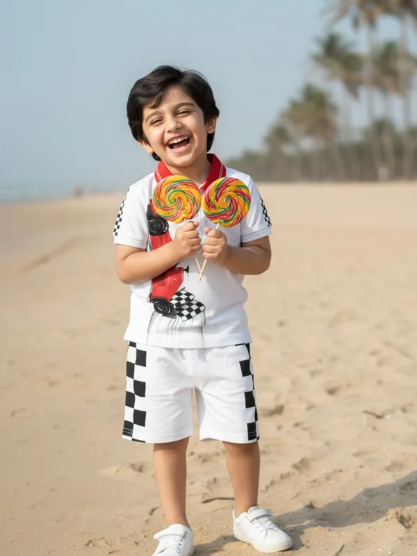Boys_Organic_Cotton_Pique_Short_Sleeve_Racing_Car_Digital_Print_And_Tipping_Embroidered_Polo_T_Shirt_And_Shorts_Set