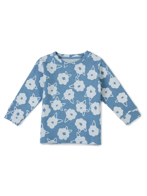 Organic_Cotton_Fleece_Full_Sleeve_All_Over_Floral_And_Bunny_Printed_Top_Blue