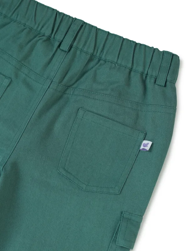 Organic_Cotton_Woven_Elastic_Waist_Cargo_Pants_Green
