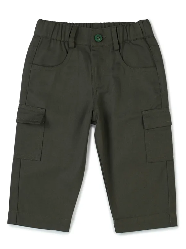 Organic_Cotton_Woven_Elastic_Waist_Cargo_Pants_Olive_Green