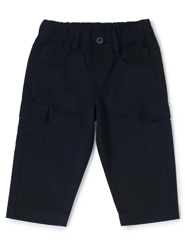 Organic_Cotton_Woven_Elastic_Waist_Cargo_Pants_Black