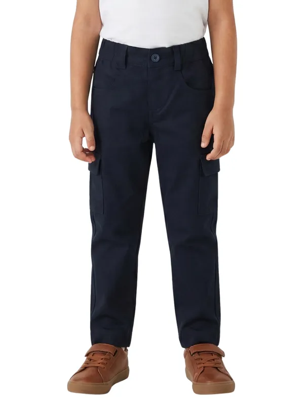 Organic_Cotton_Woven_Elastic_Waist_Cargo_Pants_Black