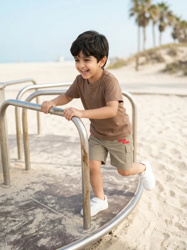 Boys_Organic_Cotton_Ripstop_Knee_Length_Embroidered_Shorts_Brown