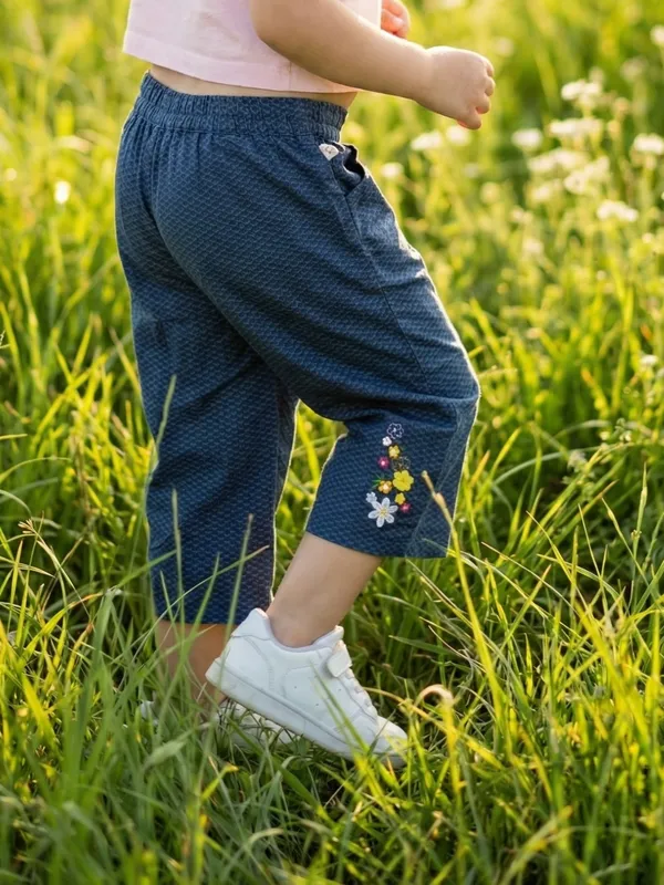 Girls_Organic_Cotton_Poplin_Modal_Ankle_Length_Flowers_Embroidered_And_Applique_Pant_Blue